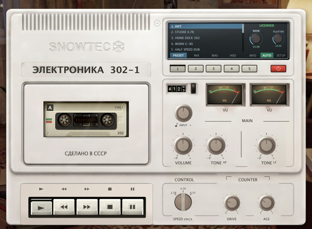 SnowTec E-302 — кассетная эмуляция магнитофона «Электроника 302-1»